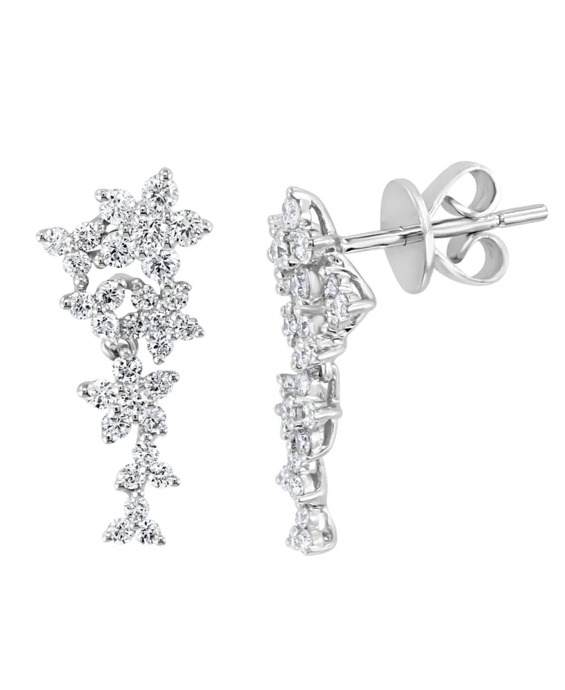 Lali Jewels Diamond Floral Drop Earrings (3/4 ct. t.w.) in 14K White Gold