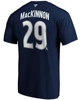 Men's Nathan Mackinnon Navy Colorado Avalanche Authentic Stack Name and Number T-shirt