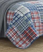 Nautica Raeford Blue Cotton Reversible 3 Piece Quilt Set