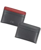 Calvin Klein Men's Delfin Leather Pop Color Rfid Card Case Wallet