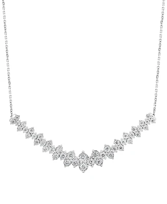 Effy Diamond Cluster 18" Statement Necklace (1 ct. t.w.) 14k White Gold (Also available Two Tone Gold)