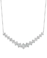 Effy Diamond Cluster 18" Statement Necklace (1 ct. t.w.) 14k White Gold (Also available Two Tone Gold)
