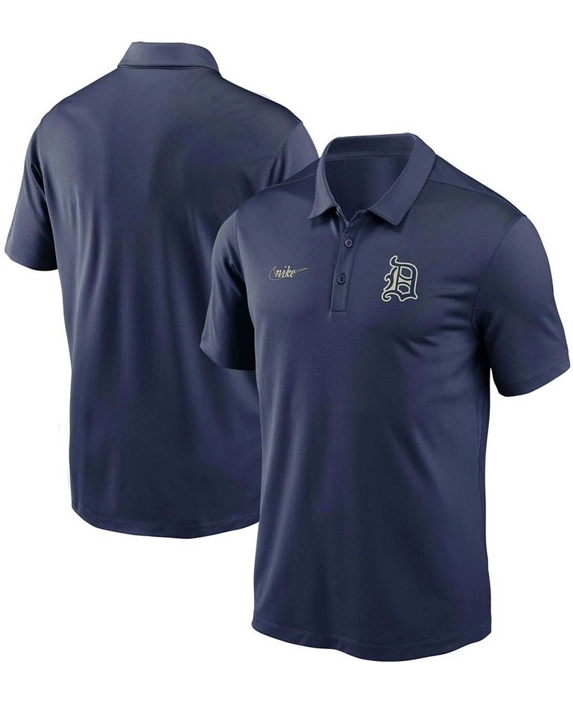 Men's Navy Detroit Tigers Cooperstown Collection Logo Franchise Performance Polo