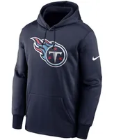 Men's Navy Tennessee Titans Fan Gear Primary Logo Therma Performance Pullover Hoodie