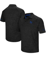 Men's Heathered Black Air Force Falcons Down Swing Raglan Polo