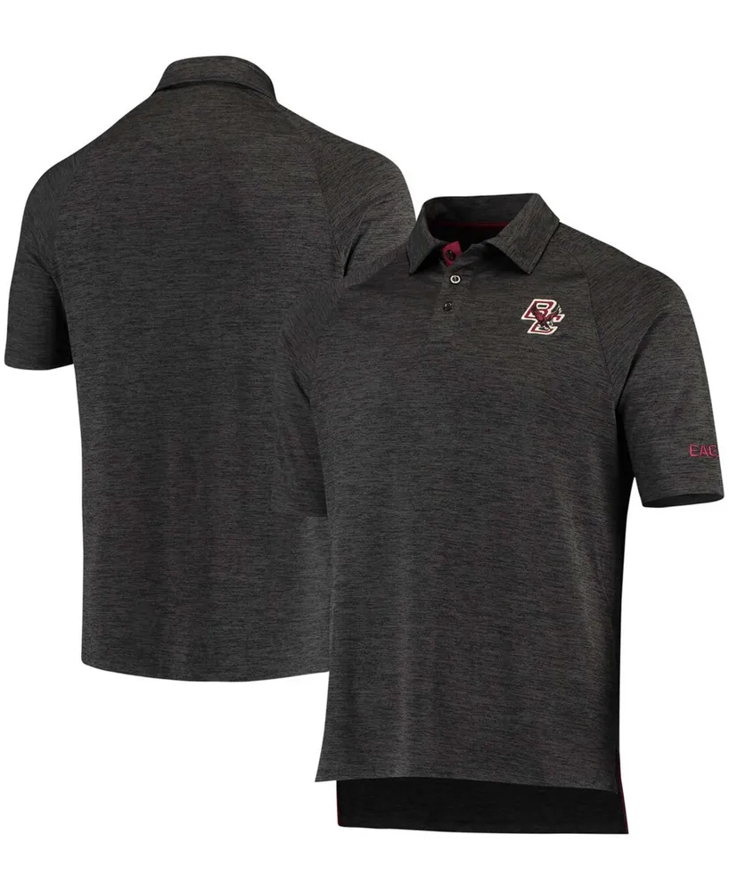 Men's Heathered Black Boston College Eagles Down Swing Polo