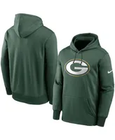 Men's Big and Tall Green Green Bay Packers Fan Gear Primary Logo Therma Performance Pullover Hoodie