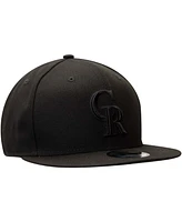 Men's Black Colorado Rockies Black on Black 9FIFTY Team Snapback Adjustable Hat
