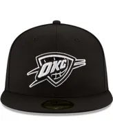 Men's Black Oklahoma City Thunder and White Logo 59FIFTY Fitted Hat