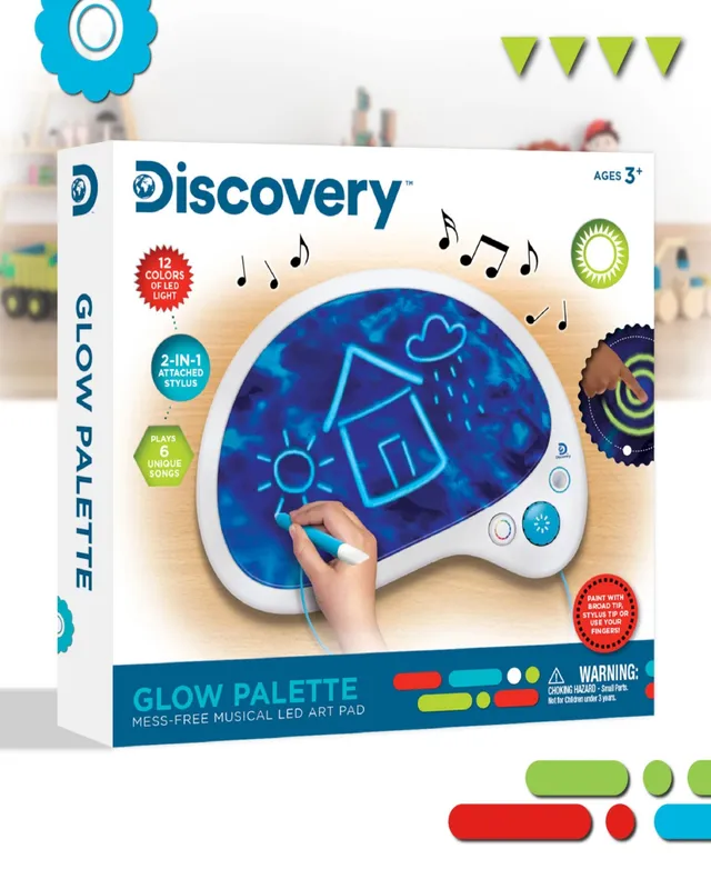 Discovery Kids Neon Glow Drawing Easel w/Color Markers, Built-in