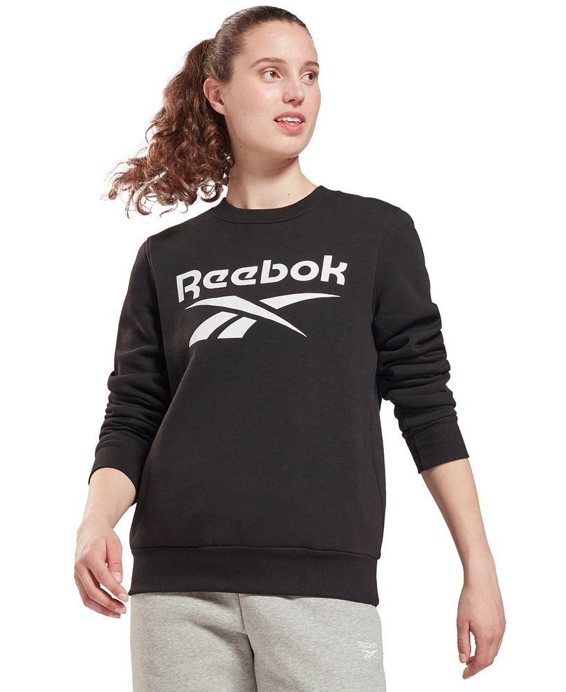 Reebok Women's Big Logo Fleece Crewneck Sweatshirt