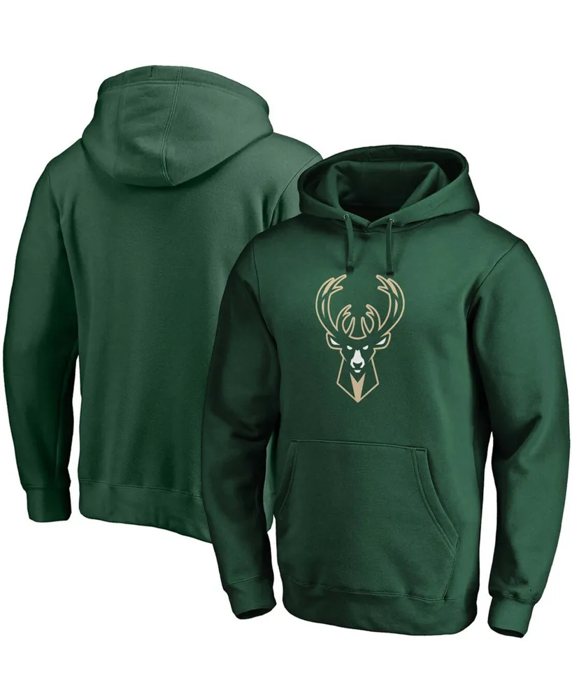 Men's Hunter Green Milwaukee Bucks Primary Team Logo Pullover Hoodie