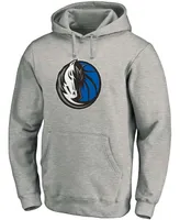 Men's Heathered Gray Dallas Mavericks Team Primary Logo Pullover Hoodie