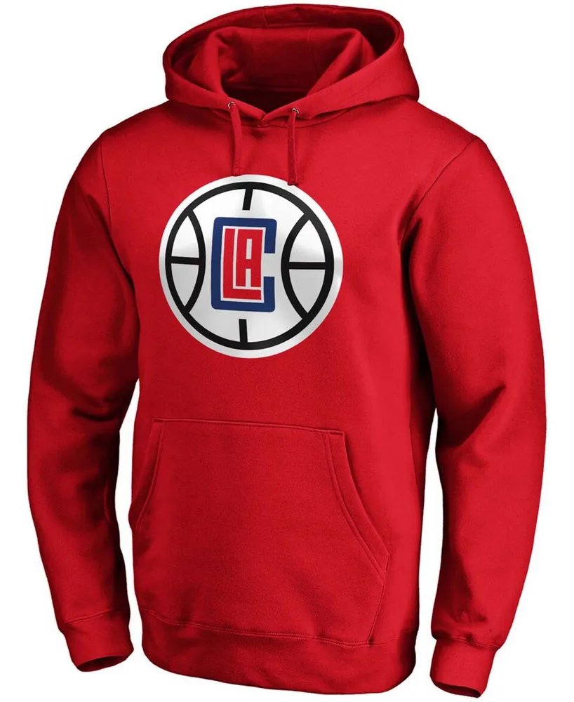 Men's Paul George Red La Clippers Team Playmaker Name and Number Pullover Hoodie