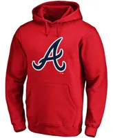 Men's Red Atlanta Braves Official Logo Pullover Hoodie