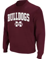 Colosseum Men's Mississippi State Bulldogs Arch and Logo Crew Neck Sweatshirt