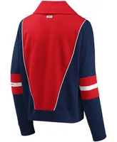 Women's Navy New England Patriots Half-Zip Jacket