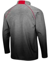 Men's Heathered Gray Nebraska Huskers Sitwell Sublimated Quarter-Zip Pullover Jacket