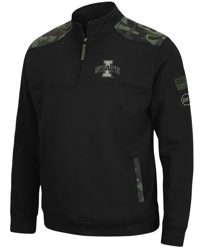 Men's Black Iowa State Cyclones Oht Military-Inspired Appreciation Commo Fleece Quarter-Zip Jacket