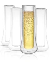 JoyJolt Cosmos Double Wall Champagne Glasses, Set of 4