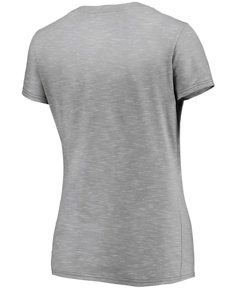 Women's Gray Chicago White Sox Wordmark Logo Space-Dye V-Neck T-shirt