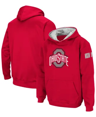 Big Boys Scarlet Ohio State Buckeyes Logo Pullover Hoodie