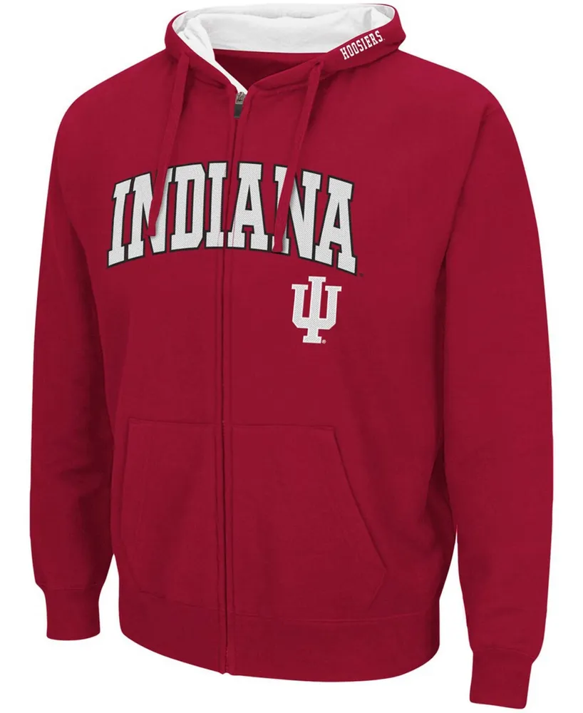 Men's Crimson Indiana Hoosiers Arch Logo 3.0 Full-Zip Hoodie