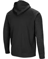 Men's Black Oregon Ducks Blackout 3.0 Tonal Raglan Full-Zip Hoodie