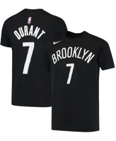 Big Boys Kevin Durant Black Brooklyn Nets Logo Name Number Performance T-shirt