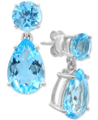 Blue Topaz Drop Earrings (9-1/4 ct. t.w.) in Sterling Silver