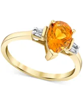 Citrine (1-1/3 ct. t.w.) & Diamond (1/20 ct. t.w.) Ring in 14k Gold