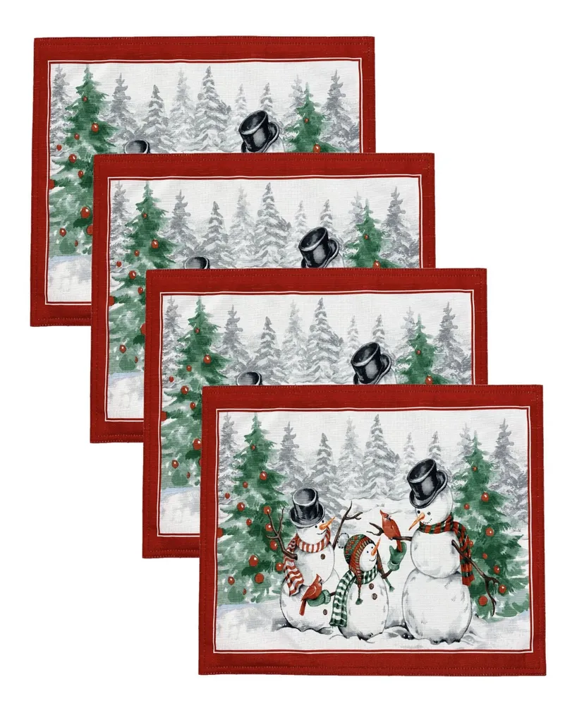 Snowman Winterland Holiday Snowflake Placemat, Set of 4