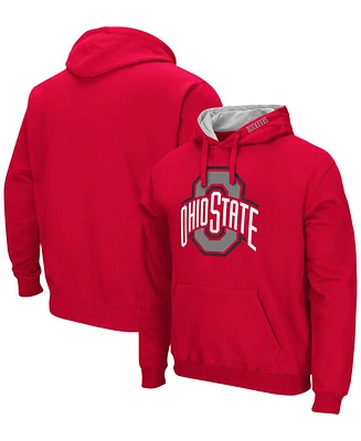 Men's Scarlet Ohio State Buckeyes Arch and Logo Pullover Hoodie