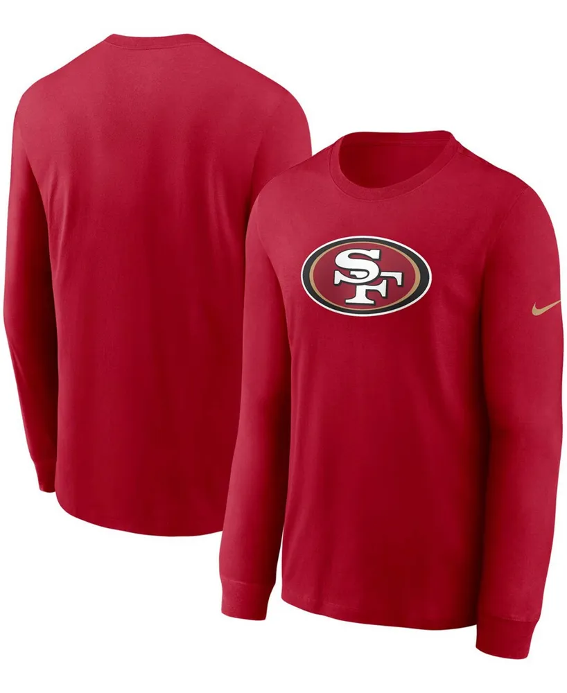 Women's Fanatics Branded Scarlet San Francisco 49ers Plus Size Primary Logo Long  Sleeve T-Shirt