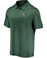 Men's Green Miami Hurricanes Primary Logo Striated Polo