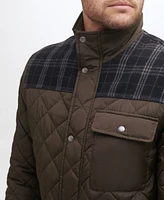 Cole Haan Men's Mixed Media Diamond-Like Quilt Coat