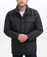 Cole Haan Men's Mixed Media Diamond-Like Quilt Coat