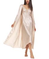 Flora by Nikrooz Stella Satin Venise Trim Robe