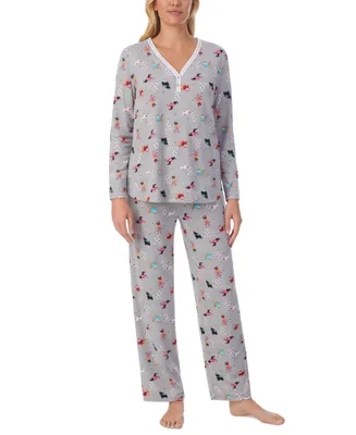 Cuddl Duds Holiday Dogs Henley Pajama Set