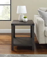 Farmhouse Metal-x Accent Table with Lower Shelf