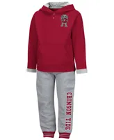 Toddler Boys and Girls Boy's Crimson, Heathered Gray Alabama Crimson Tide Poppies Hoodie Sweatpants Set