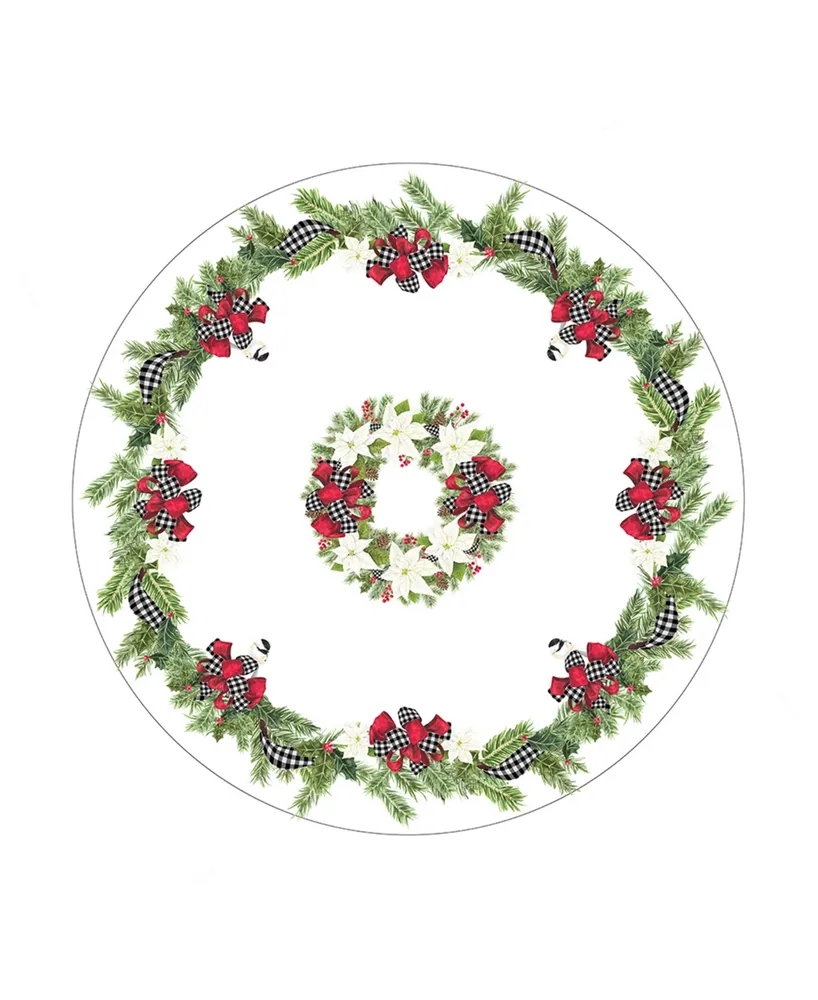 Christmas Trimmings Tablecloth, 70" Round