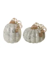 Glitzhome Marble Pumpkin, Set of 2