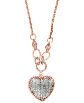 D'Oro by Effy Diamond Pave Heart Pendant (3/4 ct. t.w.) 14k Gold or Rose