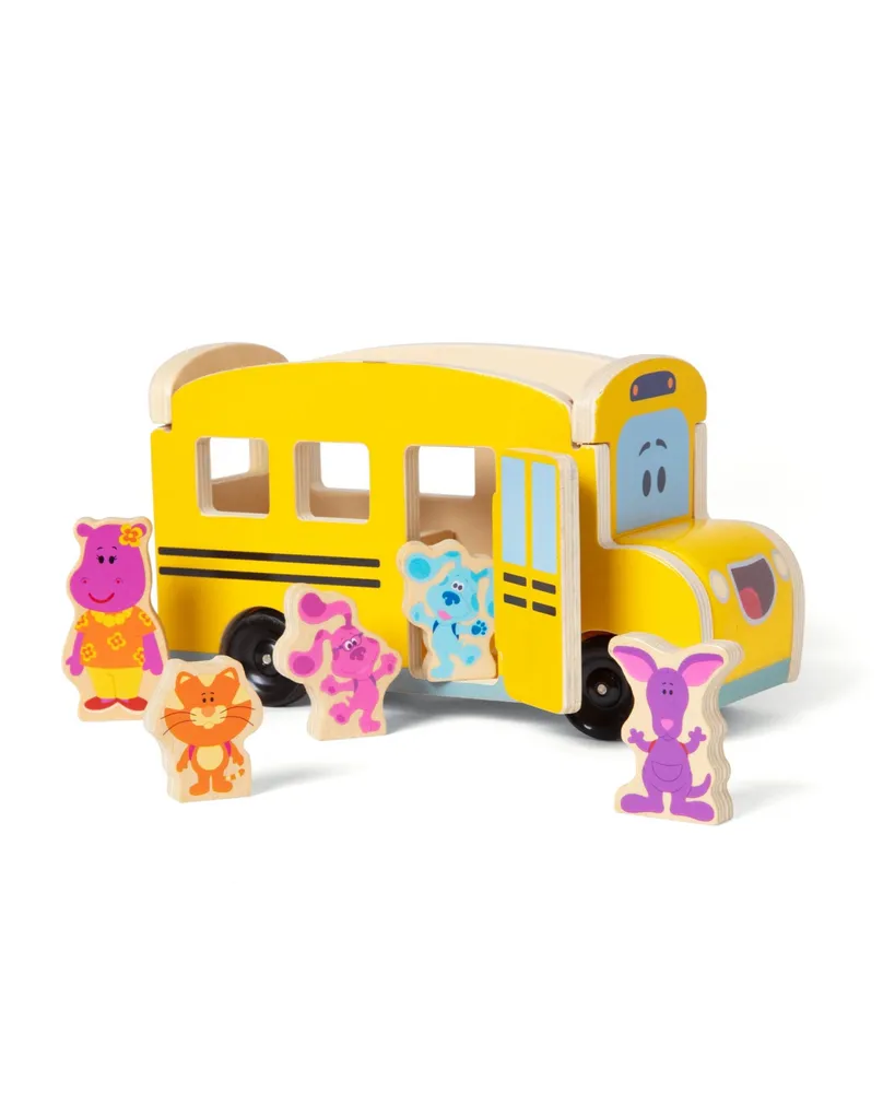 Melissa and Doug Blues Clues You Pull-Back School Bus Play Set, 9 Piece