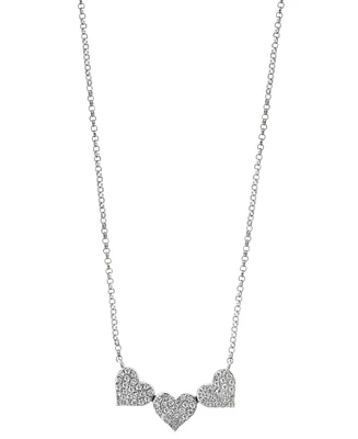 Effy Diamond Pave Triple Heart Pendant Necklace (1/4 ct. t.w.) 14k Gold, White Gold & Rose or