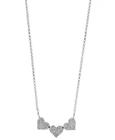 Effy Diamond Pave Triple Heart Pendant Necklace (1/4 ct. t.w.) 14k Gold, White Gold & Rose or