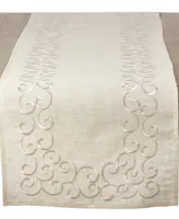 Saro Lifestyle Table Runner with Embroidered Border, 54" x 16"