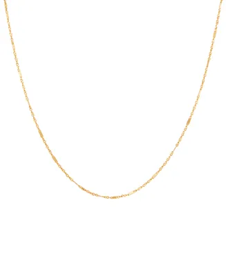 Italian Gold Polished Square Singapore Link 18" Chain Necklace in 10k Gold