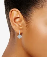 Diamond Halo Cluster Drop Earrings (3/4 ct. t.w.) in 14k White Gold